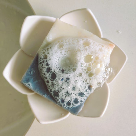 Store handmade soap in a draining soap dish for maximum longevity
