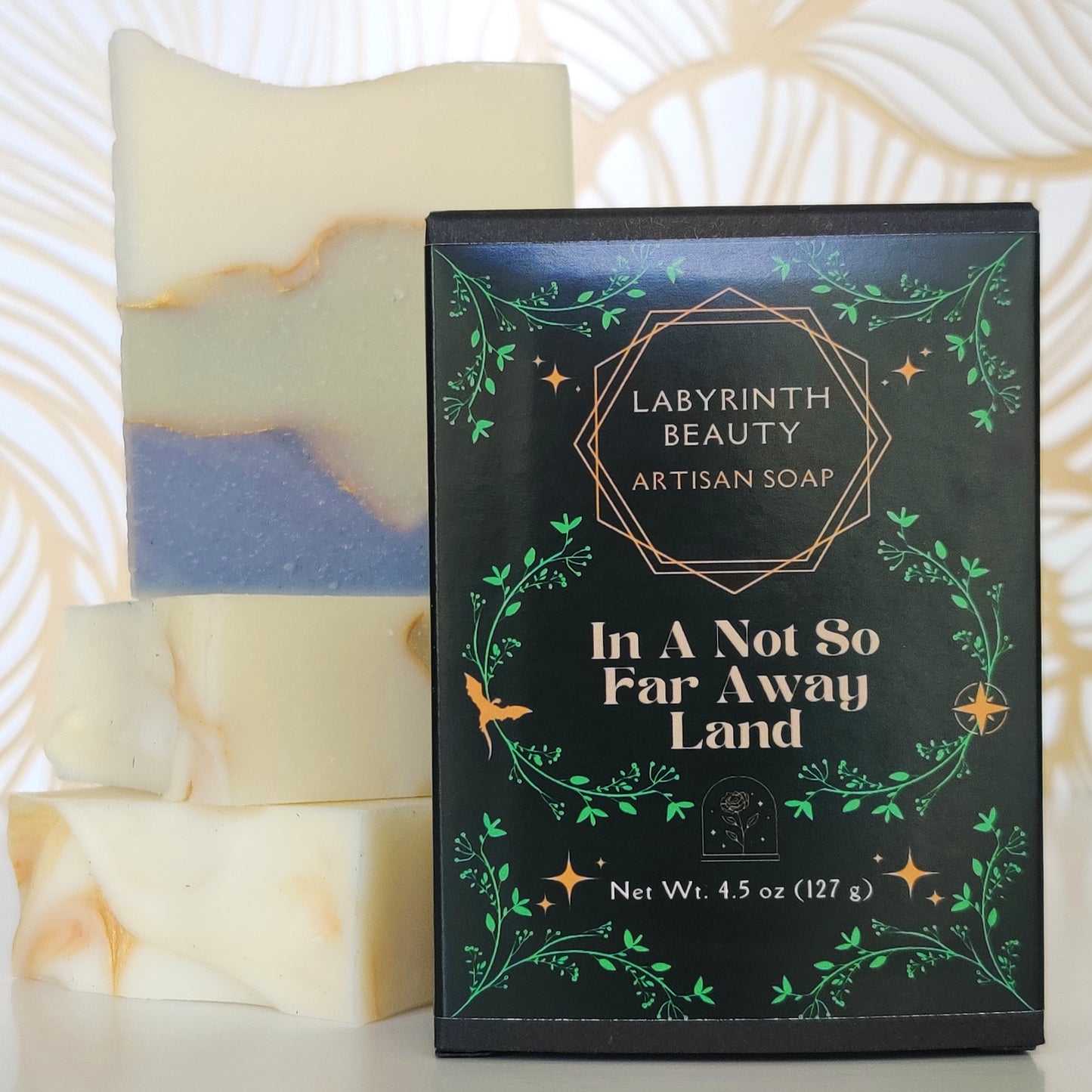 In A Not So Far Away Land Fairy Tale Soap Artisan Cold Process Natural Color Indigo Powder French Green Clay Storybook Design